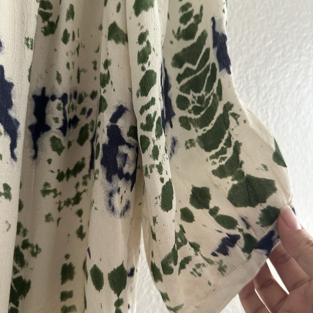 Ba&sh Bamboo Tie Dye Ilda Tunic‎ Dress Small Cream Green Boho Mini - Picture 8 of 14